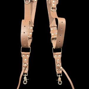 Coiro Brown Leather Dual Camera Harness - Incomplete, Missing D Rings